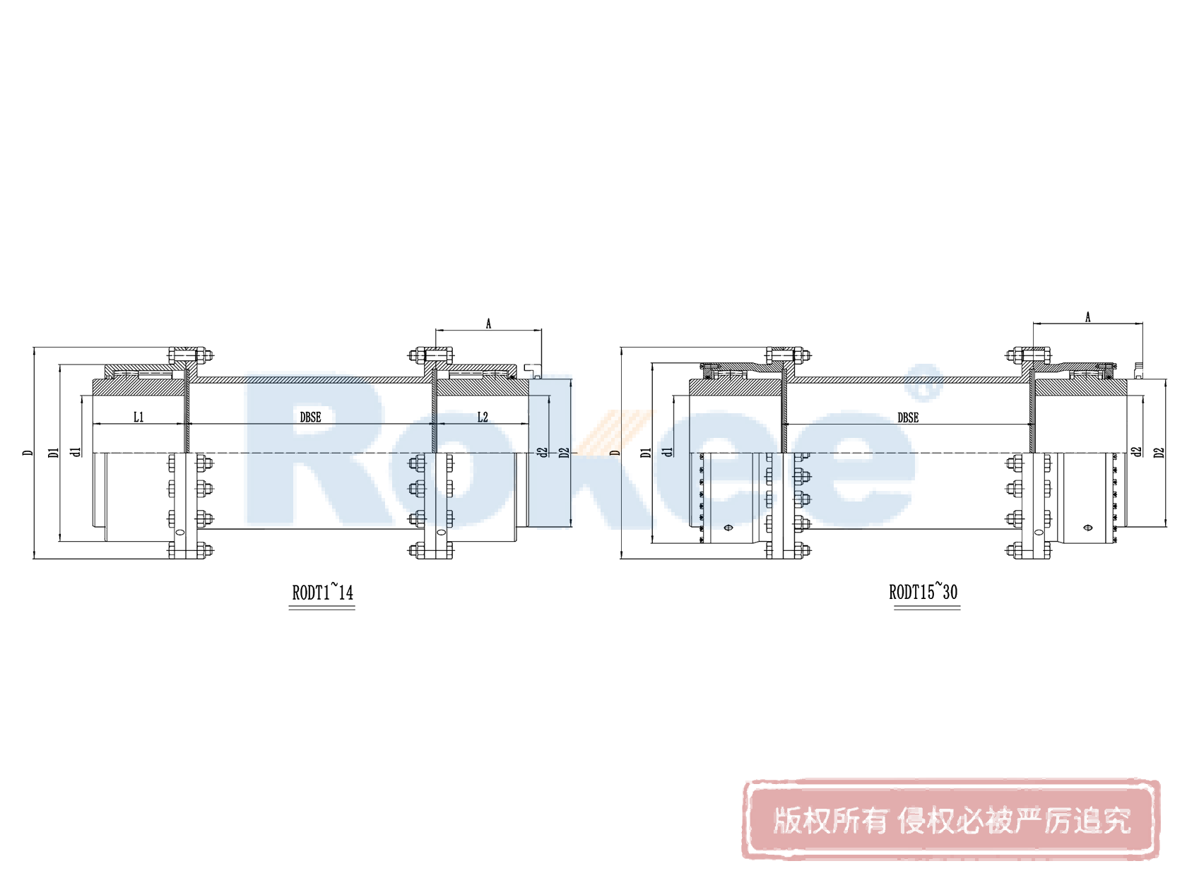 帶中間管鼓形齒聯(lián)軸器,中間接管型鼓形齒式聯(lián)軸器